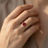 Criss Cross Nature Inspired Diamond Ring  with Round Garnet - GeumJewels