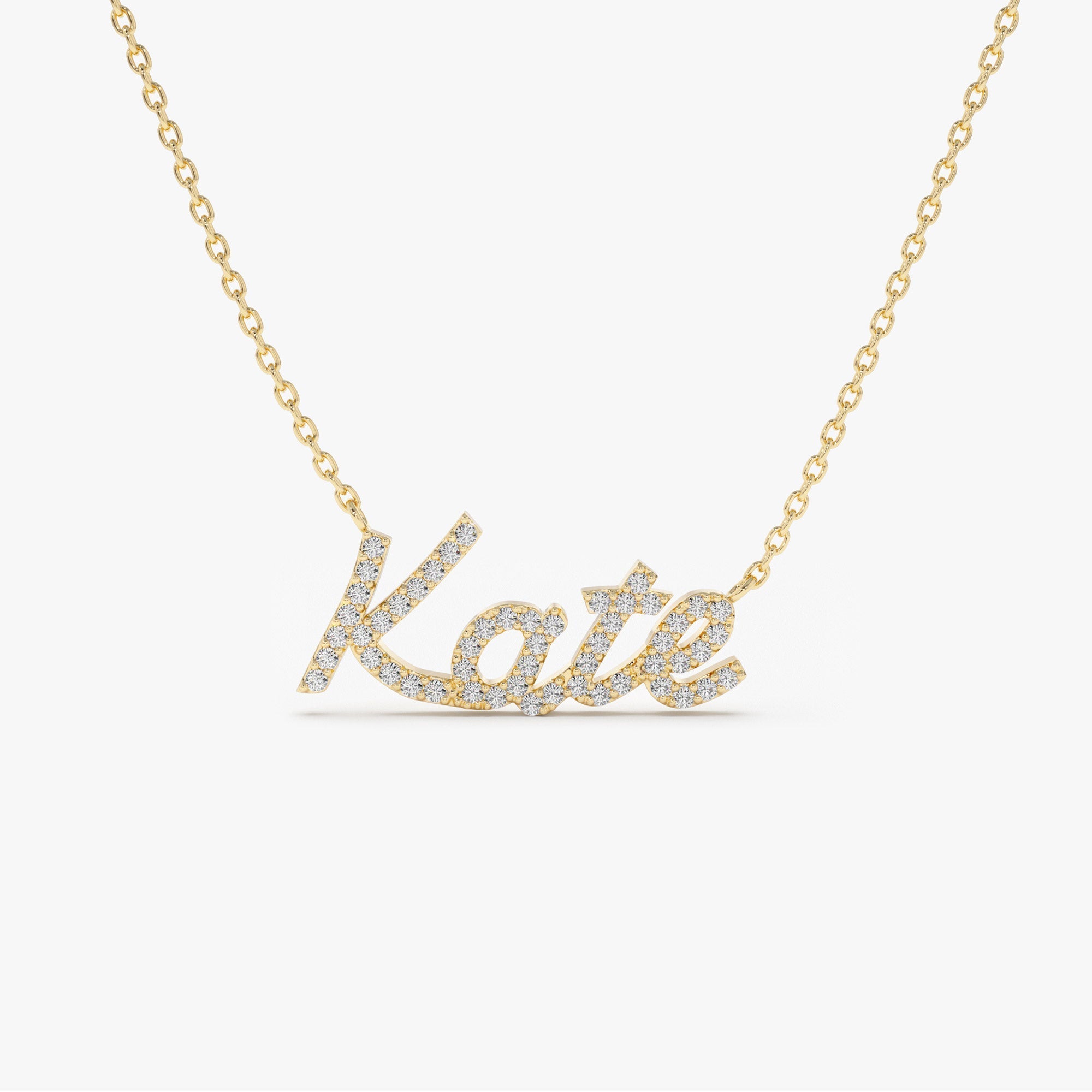 14k Personalized Diamond Name Necklace