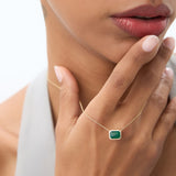 14k 1.50 - 2.20 Ctw Octagon Cut Bezel Setting Necklace - GeumJewels