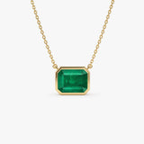 14k 1.50 - 2.20 Ctw Octagon Cut Bezel Setting Necklace - GeumJewels