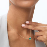 14k 1.50 - 2.20 Ctw Octagon Cut Bezel Setting Necklace - GeumJewels