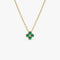 14k Emerald Clover Beaded Necklace - GeumJewels