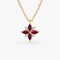 14K Floral Design Marquise Ruby and Diamond Pendant - GeumJewels