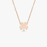 14K Four Leaf Clover Charm Necklace - GeumJewels