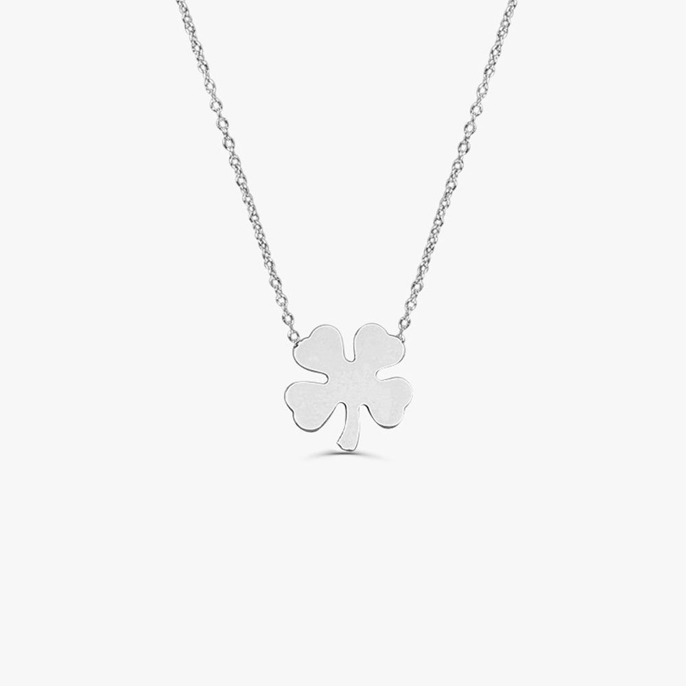 14K Four Leaf Clover Charm Necklace - GeumJewels