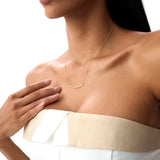 14k Gold Curved Bar Necklace - GeumJewels