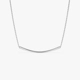 14k Gold Curved Bar Necklace - GeumJewels
