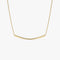 14k Gold Curved Bar Necklace - GeumJewels