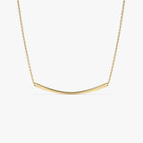 14k Gold Curved Bar Necklace - GeumJewels