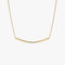 14k Gold Curved Bar Necklace - GeumJewels