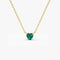 14k Heart-Shape Emerald Necklace - GeumJewels