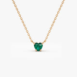 14k Heart-Shape Emerald Necklace - GeumJewels