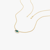 14k Marquise Emerald with Halo Diamond Setting - GeumJewels