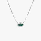 14k Marquise Emerald with Halo Diamond Setting - GeumJewels