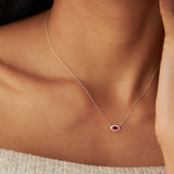 14k Marquise Ruby with Halo Diamond Setting - GeumJewels