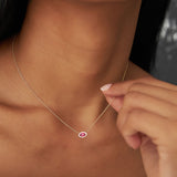 14k Marquise Ruby with Halo Diamond Setting - GeumJewels