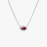 14k Marquise Ruby with Halo Diamond Setting - GeumJewels