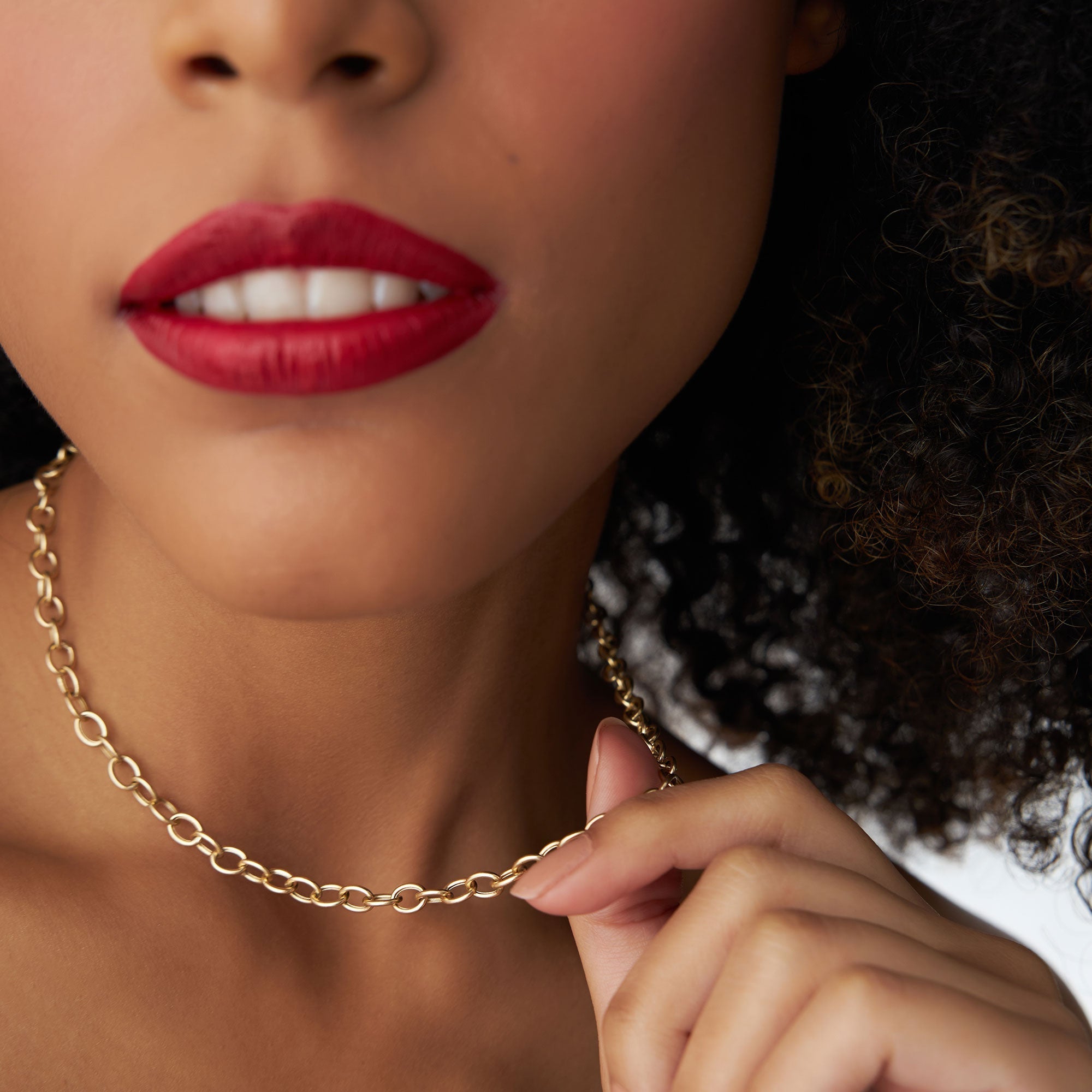 14k Oval Link Cable Chain Necklace - GeumJewels