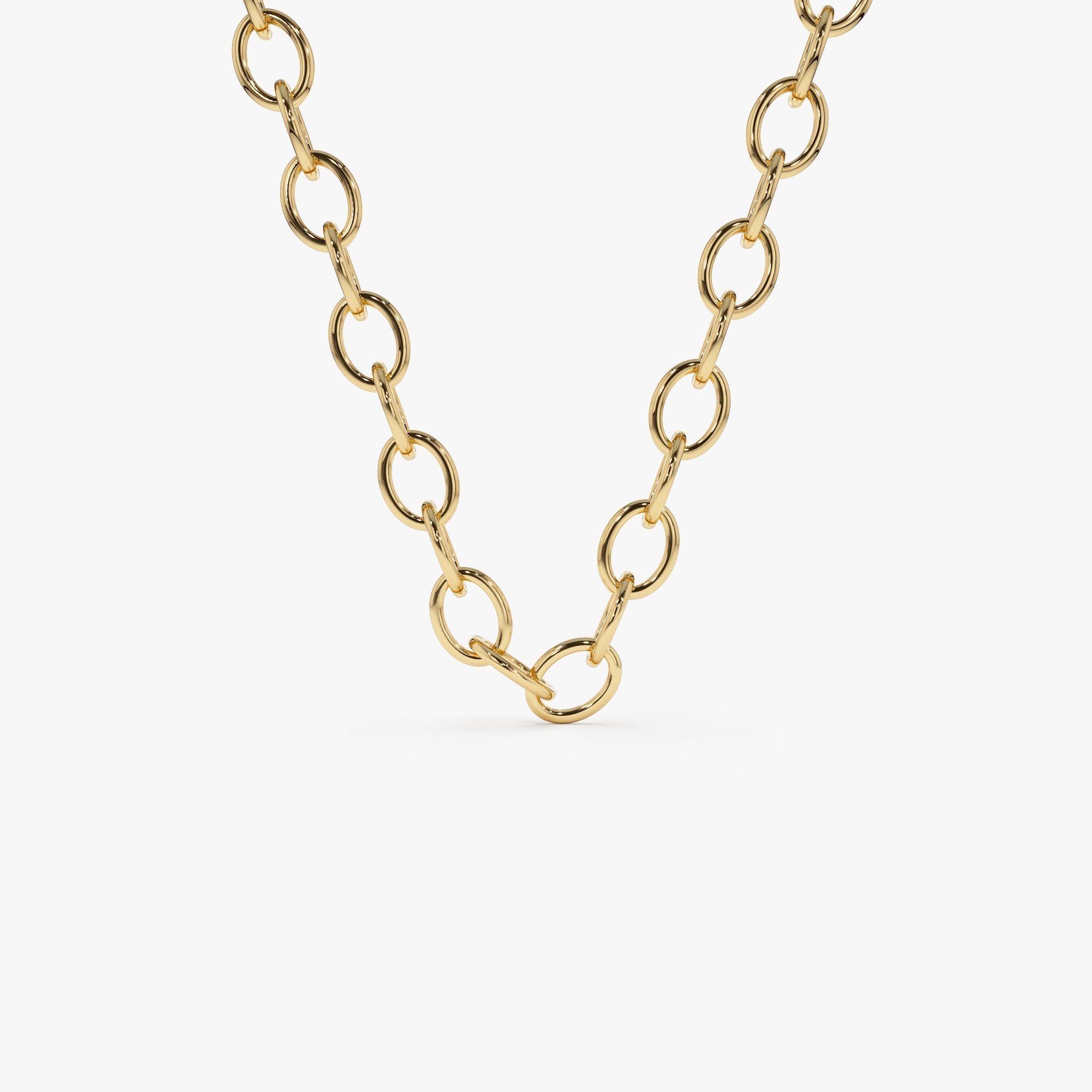 14k Oval Link Cable Chain Necklace - GeumJewels