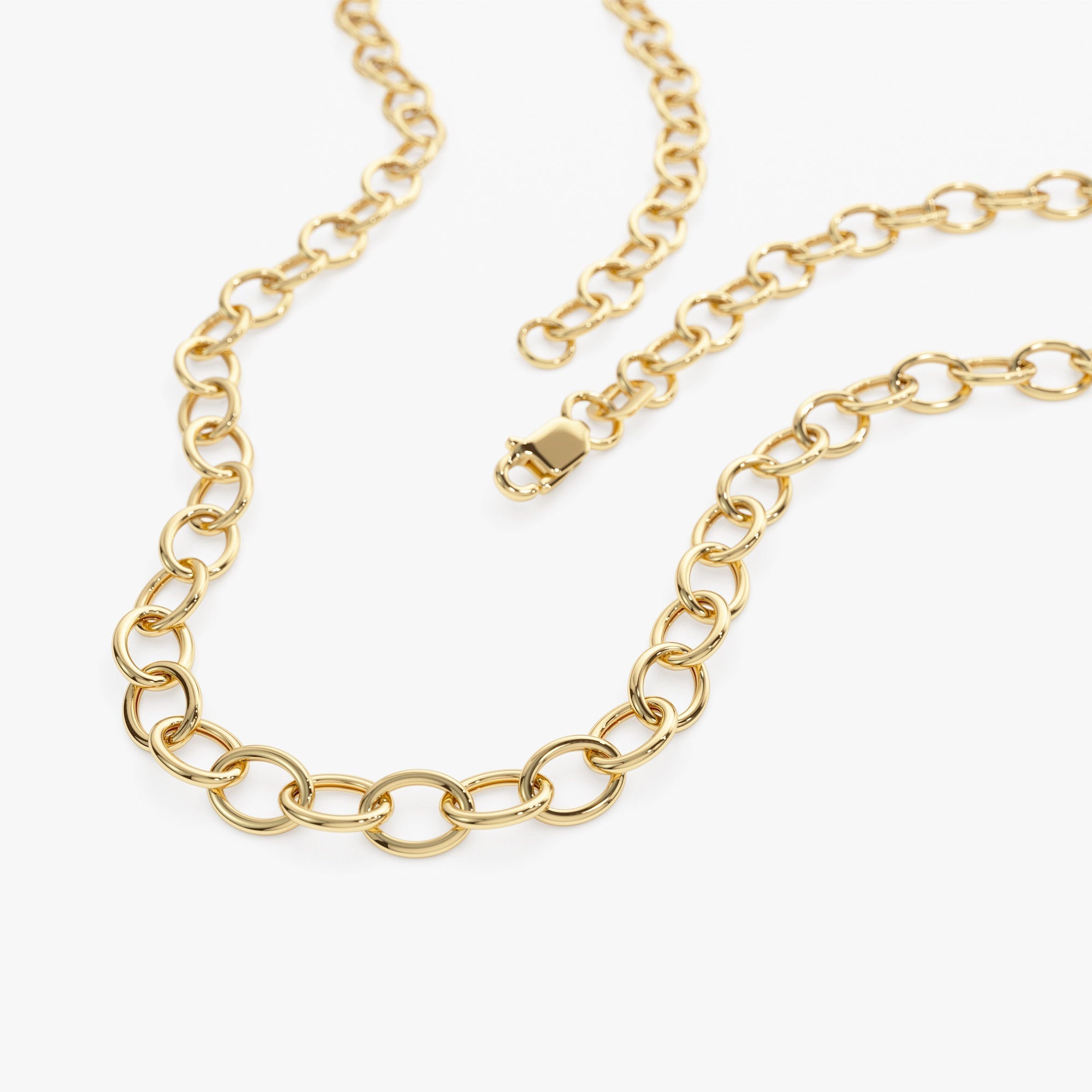 14k Oval Link Cable Chain Necklace - GeumJewels