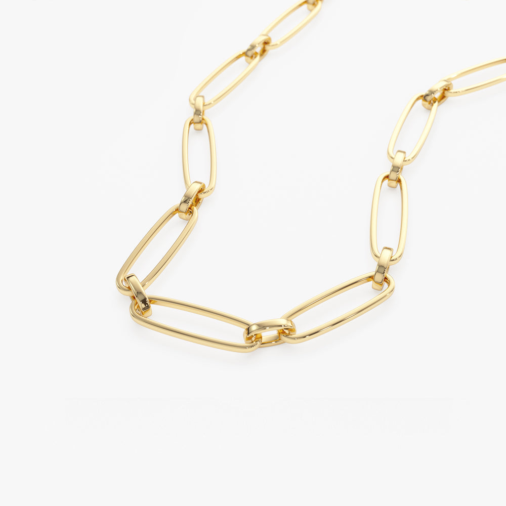 14k Oval Link Chain Necklace - GeumJewels