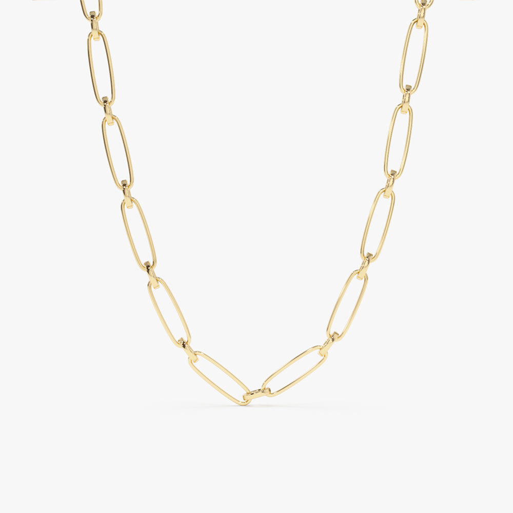 14k Oval Link Chain Necklace - GeumJewels
