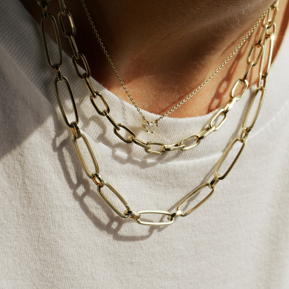 14k Oval Link Chain Necklace - GeumJewels