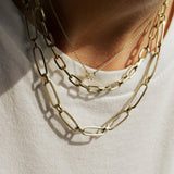 14k Oval Link Chain Necklace - GeumJewels