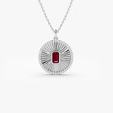 14K Ruby and Diamond Medallion Necklace - GeumJewels