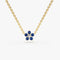 14k Sapphire and Diamond Flower Charm Necklace - GeumJewels