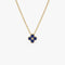 14k Sapphire Clover Beaded Necklace - GeumJewels