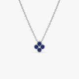 14k Sapphire Clover Beaded Necklace - GeumJewels
