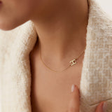 14k Sideways Initial Necklace