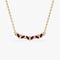 14K Slanted Ruby and Round Diamond Necklace - GeumJewels
