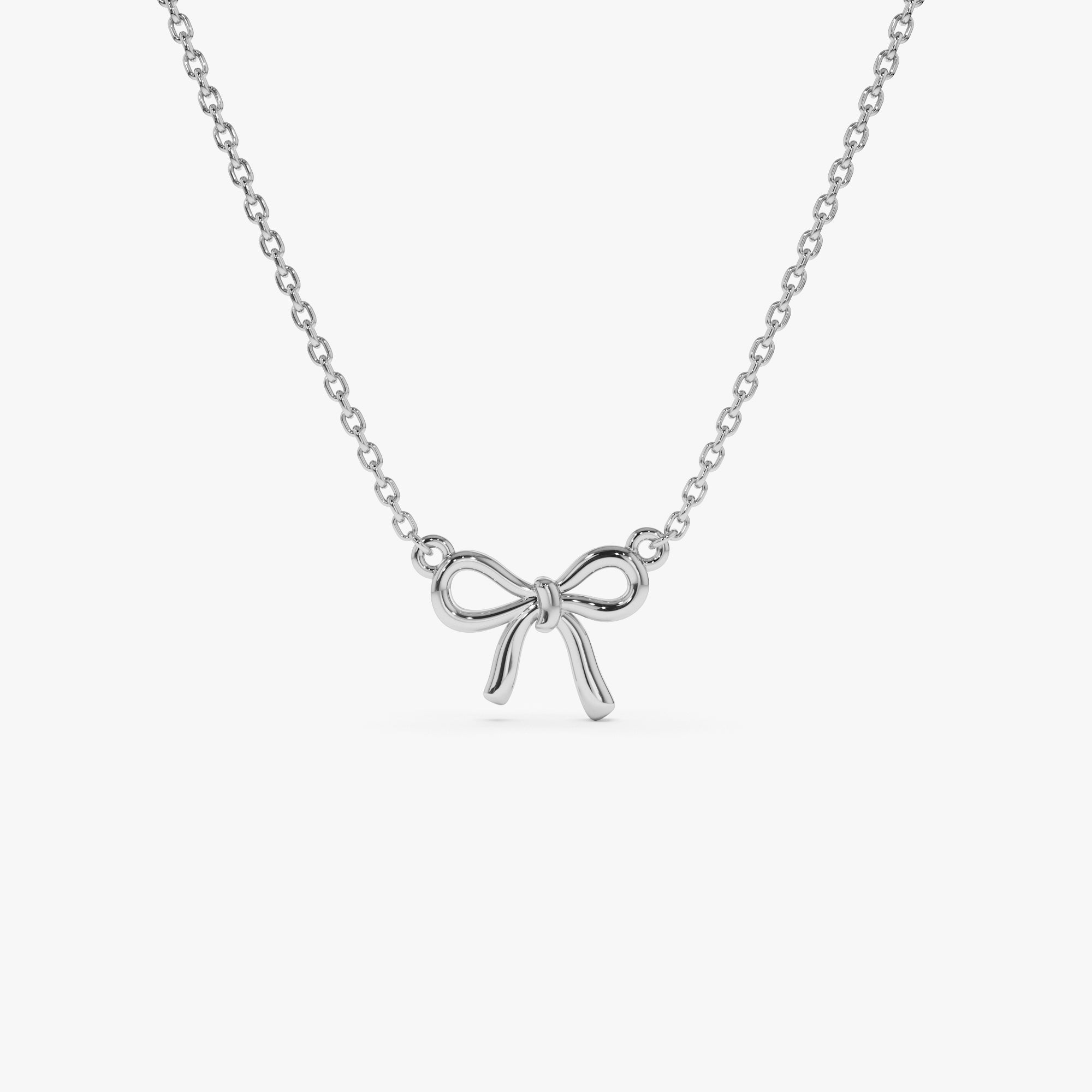 14Kt Plain Gold Ribbon Necklace - GeumJewels
