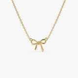 14Kt Plain Gold Ribbon Necklace - GeumJewels