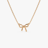 14Kt Plain Gold Ribbon Necklace - GeumJewels