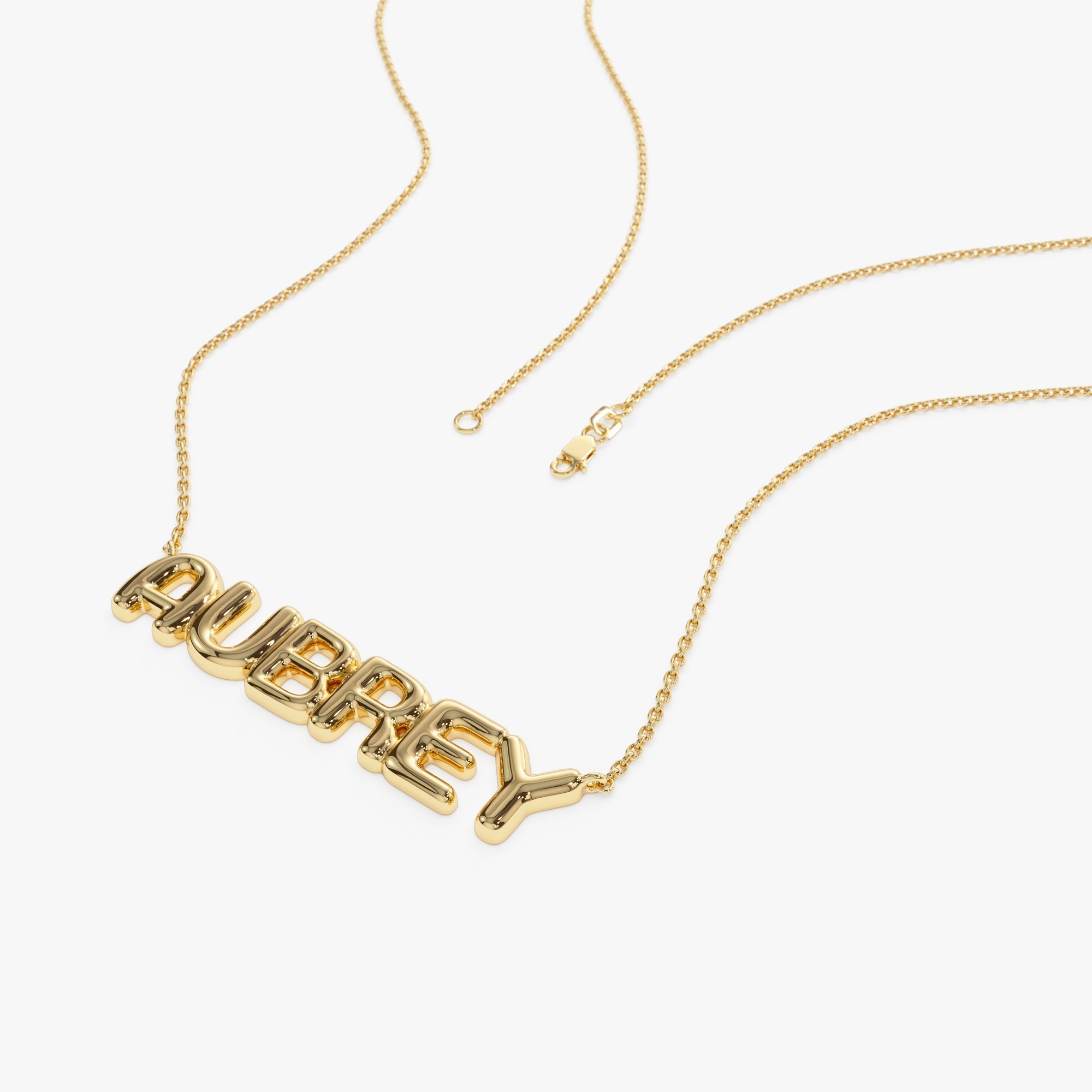 14K Bubble Name Necklace