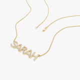 14K Dainty Layering Diamond Name Necklace
