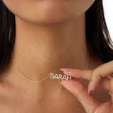 14K Dainty Layering Diamond Name Necklace