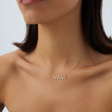 14K Dainty Layering Diamond Name Necklace