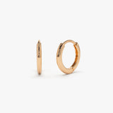 14k Gold Mini Plain Huggies - GeumJewels