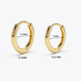 14k Gold Mini Plain Huggies - GeumJewels