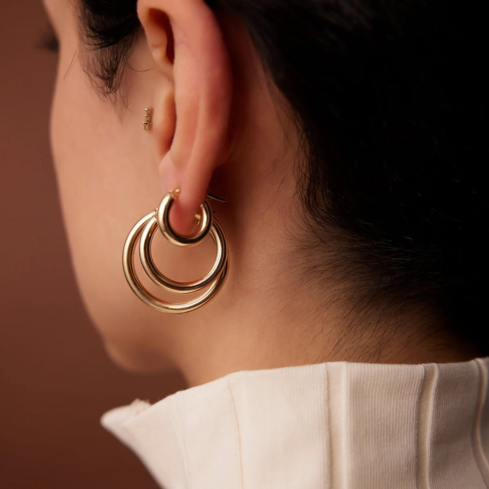 14k Gold Hoops 14-21.5-26.5 MM - GeumJewels