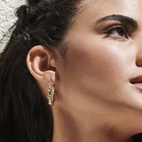 14k Beaded Tube Hoop Earrings - GeumJewels