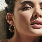 14k Beaded Tube Hoop Earrings - GeumJewels