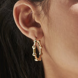 14k Beaded Tube Hoop Earrings - GeumJewels