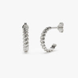 14k Braided 3MM Twist Earrings - GeumJewels