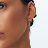 14k Dainty Circle Drop Earrings - GeumJewels