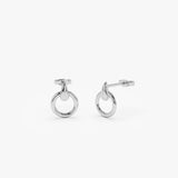 14k Dainty Circle Drop Earrings - GeumJewels